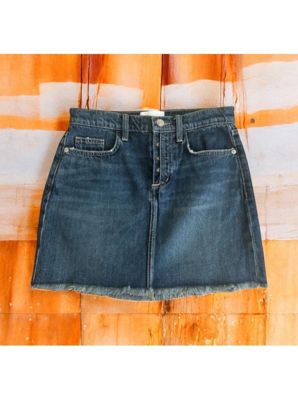 CURRENT ELLIOTT Button Fly Denim Skirt Size 25